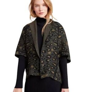 Anthropologie Olive Leopard Print Sweater